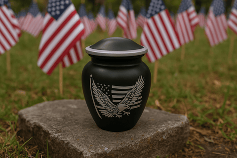 Patriotic Biodegradable Memorial Urn – A Tribute of Courage and Honor - Memorialine