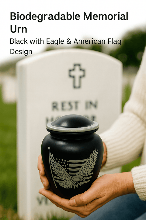Patriotic Biodegradable Memorial Urn – A Tribute of Courage and Honor - Memorialine