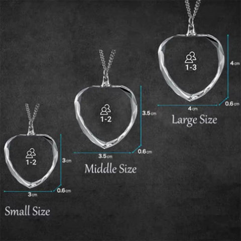 Personalized 2D Laser Engraved Crystal Pendant - Memorialine