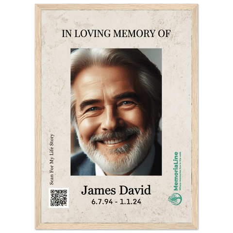 Personalized Legacy Memorial Keepsake Wooden Framed Poster | Custom Photo Tribute Display - Memorialine