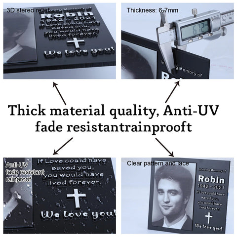 Personalized Memorial Plaque with Photo - Memorialine
