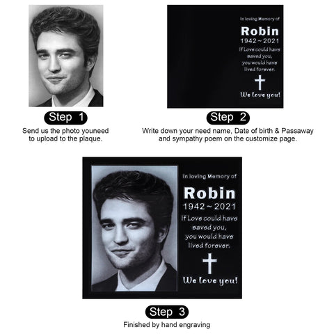 Personalized Memorial Plaque with Photo - Memorialine
