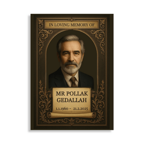 Personalized Remembrance Portrait with Photo, Name & Dates | Personalized Fine Art Poster - Memorialine