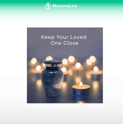 Pisces Blue Small Aluminum Keepsake Cremation Urn, Available in 4 Colors - Memorialine