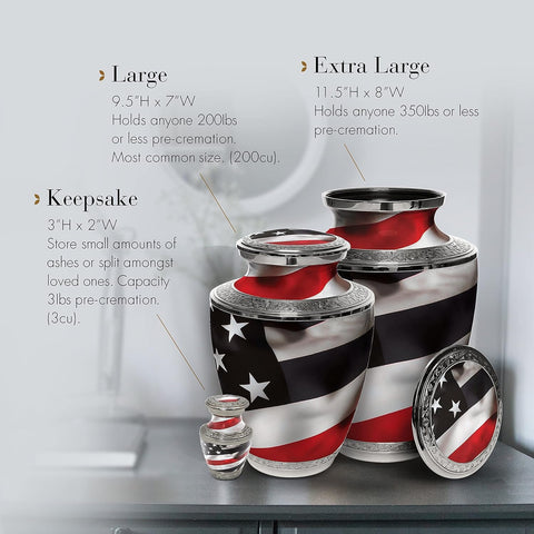 Red Line Firefighter Cremation Urn - Memorialine
