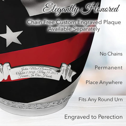 Red Line Firefighter Cremation Urn - Memorialine