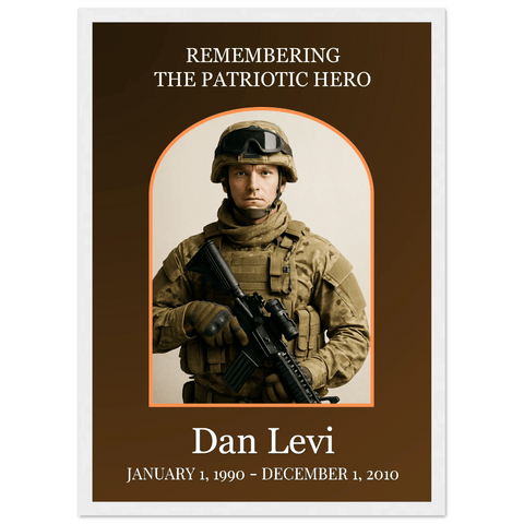 Remembering The Patriotic Hero | Military Remembrance | Personalized Wooden Framed Poster - Memorialine