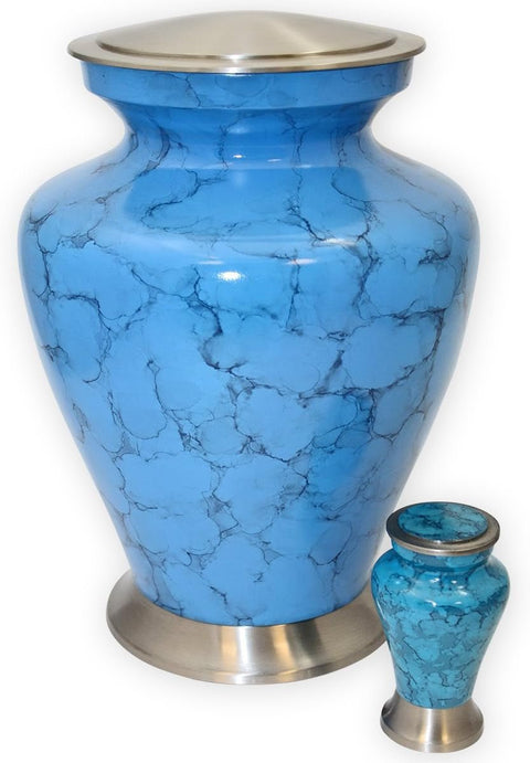 Serenity Blue Adult Cremation Urn (Large) - Memorialine