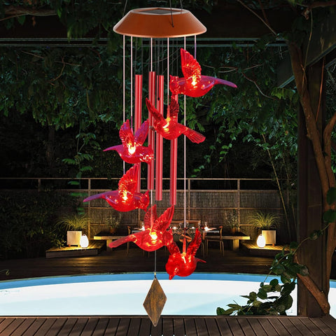 Solar Cardinal Memorial Wind Chimes - Memorialine