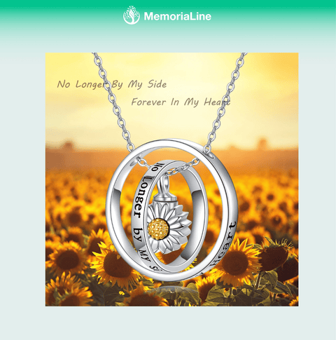 Sunflower Urn Necklace for Ashes - Memorialine