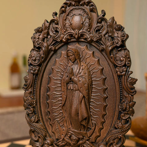 Virgin Mary of Guadalupe Statue, Catholic Icon, Religious Figure, Madonna, Christian, Church, Wall Decor, Art - Memorialine