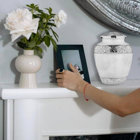 White Cremation Urns - Memorialine