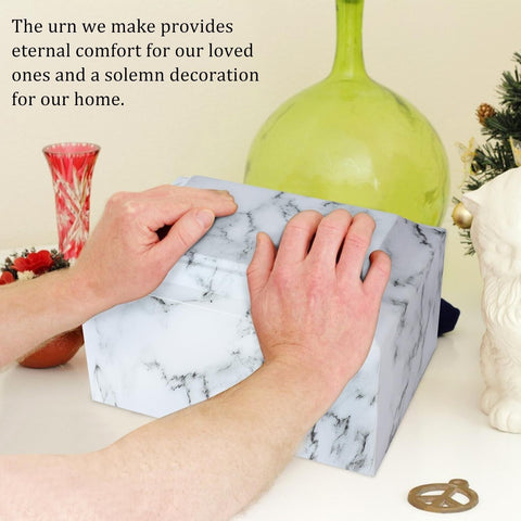 White Marble Cremation Urn - Memorialine