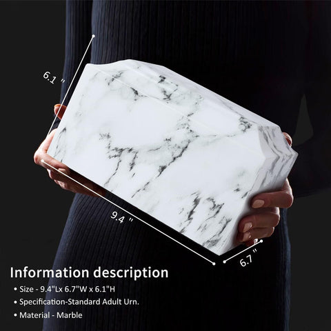 White Marble Cremation Urn - Memorialine