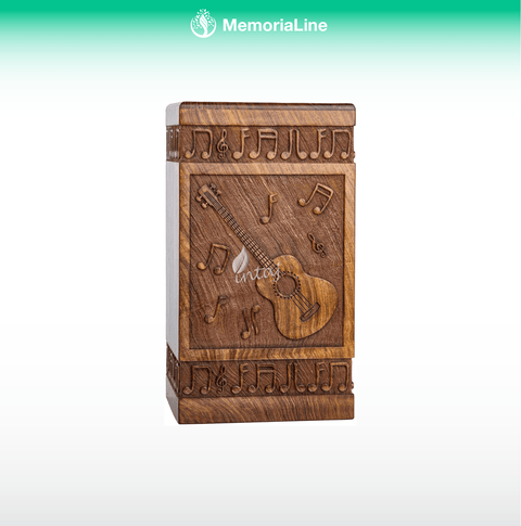 Wooden Guitar Cremation Urn for Ashes – Adult & Pet Memorial Urn - Memorialine
