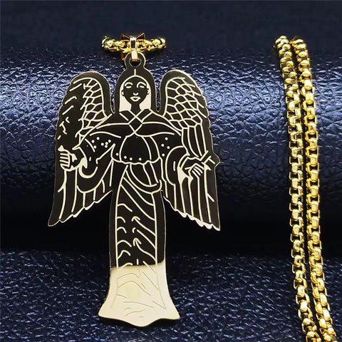 Chrisitian Jesus Cross Holy Bible Verse Prayer Necklace for Women Men Stainless Steel Catholic Religious Chain Jewelry N2035S02