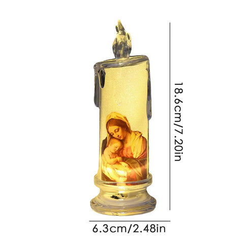 Prayer Candles Flameless LED Jesus Saints Religious Decorative Candles Devout Prayer Candles Religious Candles Festival