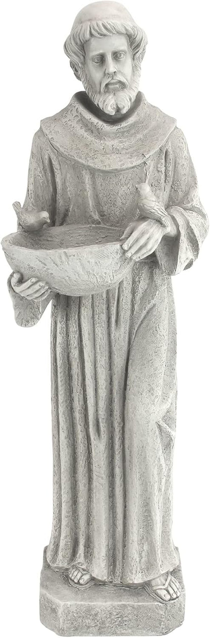 HF309480 Nature'S Nurturer Francis of Assisi Religious Garden Decor Statue Small Size, 6 Inches Wide, 20 Inches Tall Handcast Polyresin, Antique Stone Finish