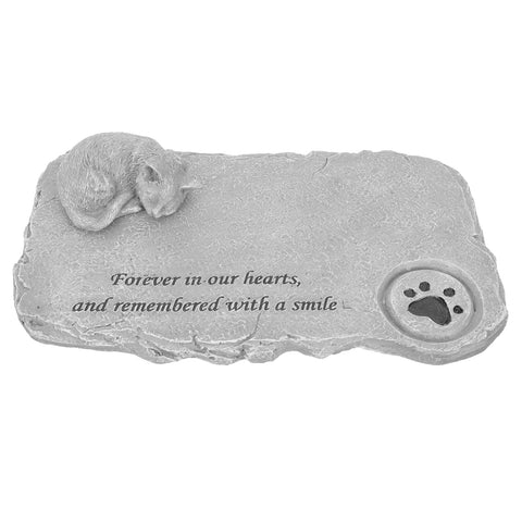 Cat Paw Print Stone Pet Gravestone Garden Decor Memorial Tombstone Tomb Animal Funeral