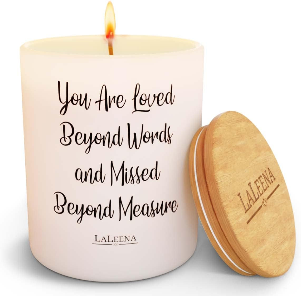 Memorial Candle -  - Sympathy Candle - Loss of Father Present - Loss of a Mother Sympathy Present - Missing a Friend - Celebration of Life (Loved beyond Words, Vanilla)