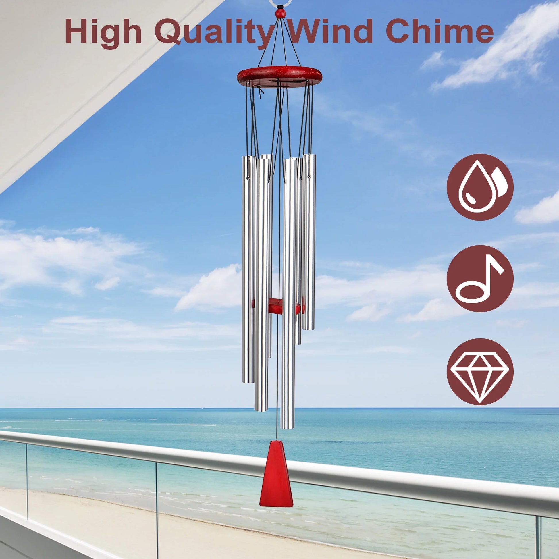 30'' Wind Chimes Outdoor, Large Deep Tone Memorial Wind Bells for Yard Garden Decor