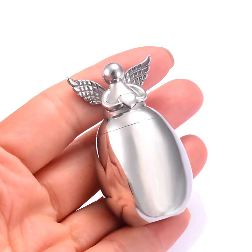 Cute Angel Wing Heart Memorial Keepsake Stainless Steel Cremation Urns for Human Pet Ashes Can Be Engraved