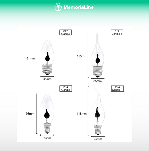 Edison Led Candle Light Bulb E14 E27 LED Flame Effect Bulb 3W AC220V Home for Decor Lighting Ampoule Candle Bulb