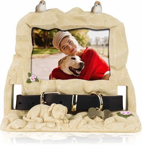 Dog Memorial Gifts for Large Dogs - Dog Figurine with 4" X 6" Photo Frame - Pet Loss Gifts - Pet Memorial Gifts - in Memory of Dog - Dog Memorial Ornament