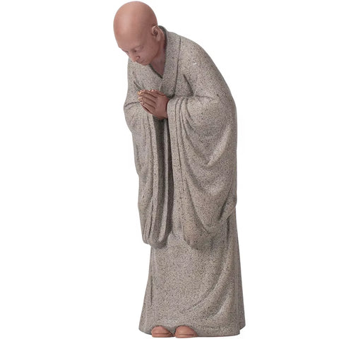 Chinese Zen Monk Ceramic Statues, Modern Art Sculptures, Zisha Little Monk, Home Living Room, Loft Figures, Decorative Statues