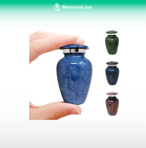 Pisces Blue Small Aluminum Keepsake Cremation Urn, Available in 4 Colors