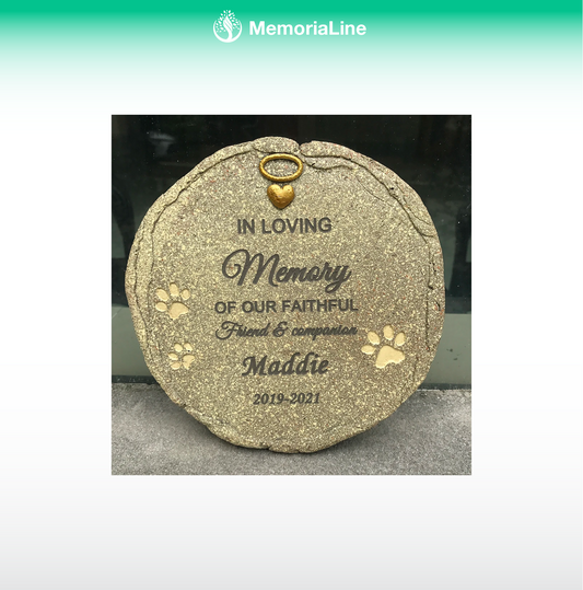 Personalized Laser-Engraved Dog Memorial Stone - Pet Grave Marker