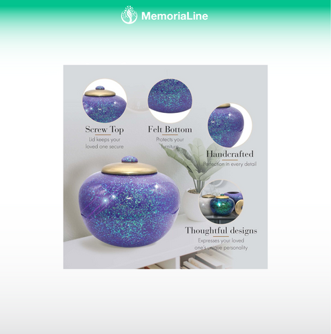 Handcrafted Purple Cremation Urn for Women – Adult Size