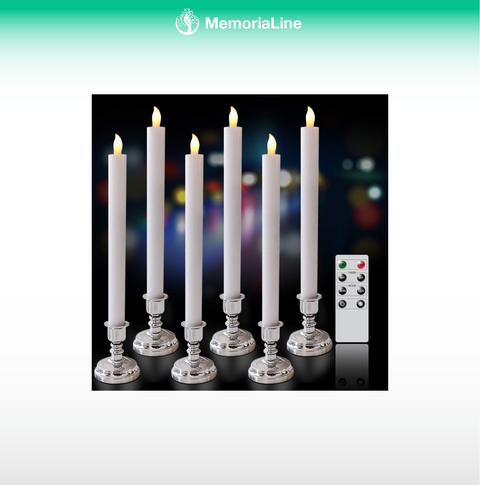 Flameless LED Taper Candles with Remote & Timer (6-Pack)