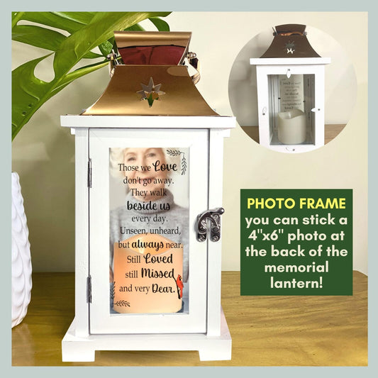 Memorial Lantern with Photo Frame, Sympathy Gifts for Loss of Loved One, Bere...