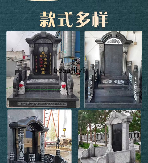 Granite Marble Stone Carving Tombstone Rural Burial Cemetery Cemetery Stone Tablet Lettering Family Tablet