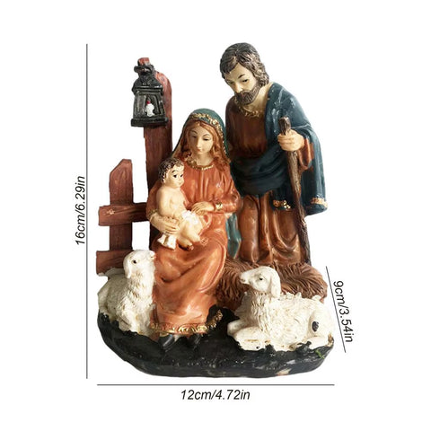 Nativity Scene Figurine Holy Family Statue Christ Jesus Catholic Figurine Religious Figurine Christmas Gift Home Decor Ornament