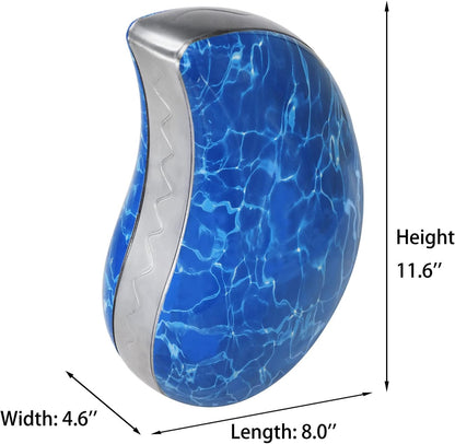 Teardrop Blue Sea Decorative Urns, Funeral Cremation Urn for Human Ashes Adults - Display Burial at Home or in Niche at Columbarium, Handcrafted Engraved Aluminum Urns for Ashes -Male / Female - Large