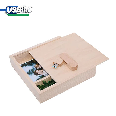 Photo Album Usb + Box Wooden USB 3.0 U Disk Flash Drive Pendrive 8GB 16GB 32GB 64GB 128GB for Photography Wedding Gift