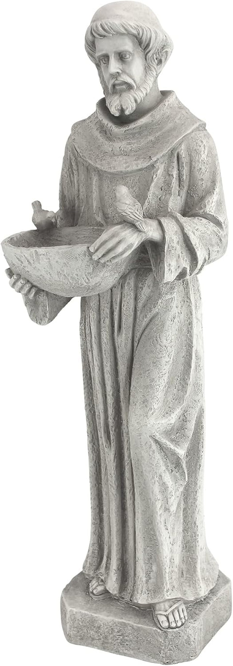 HF309480 Nature'S Nurturer Francis of Assisi Religious Garden Decor Statue Small Size, 6 Inches Wide, 20 Inches Tall Handcast Polyresin, Antique Stone Finish