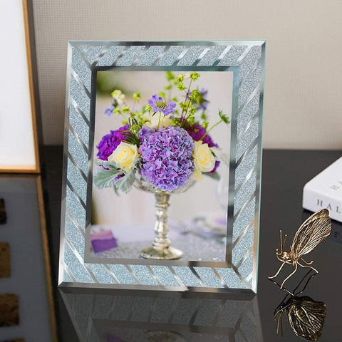 Picture Frames,5X7 Glass Picture Frames,Set of 2 Picture Frames Fit Photo 5 by 7 Inch for Tabletop Display