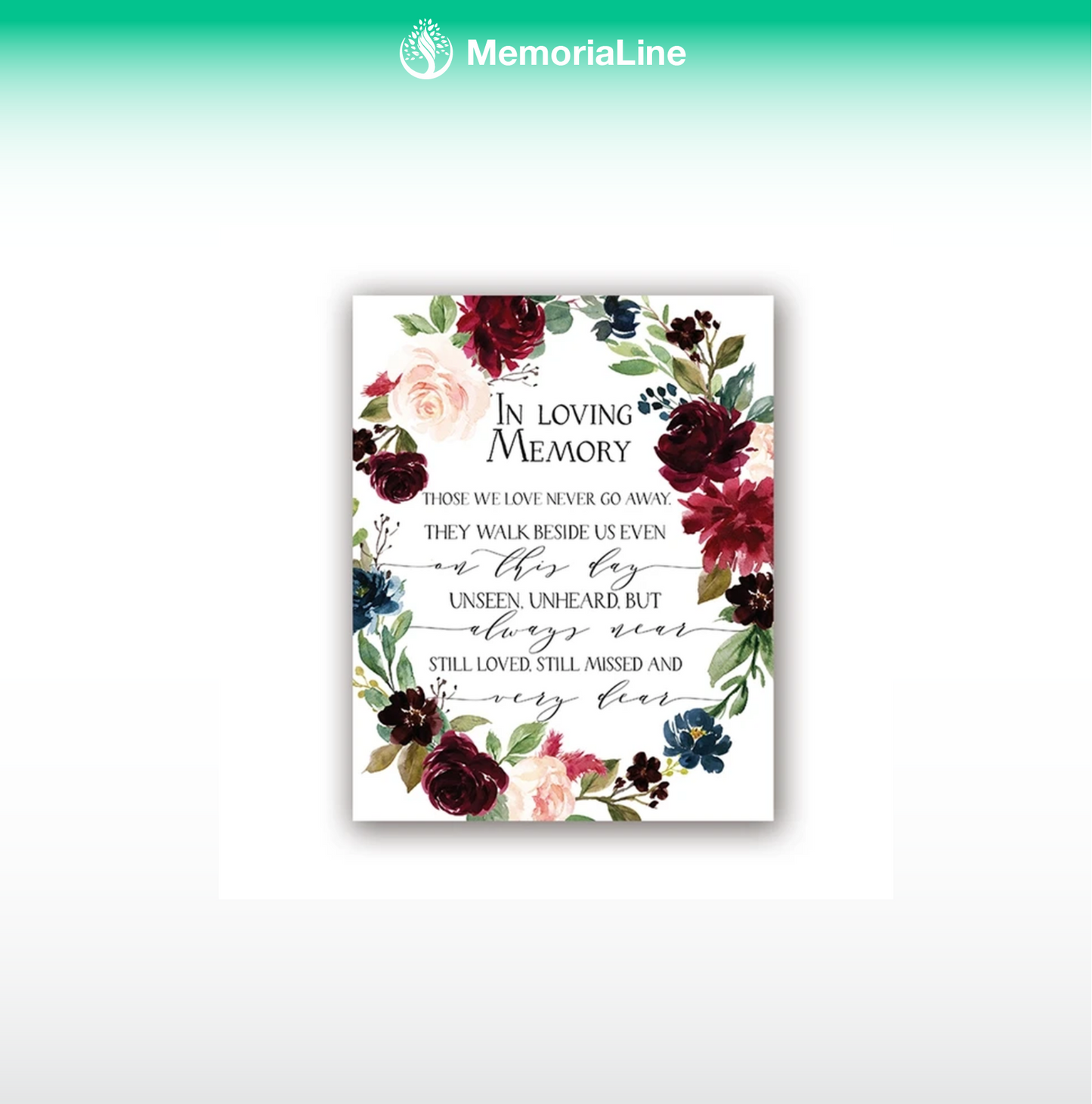 "In Loving Memory" Wedding Memorial Sign