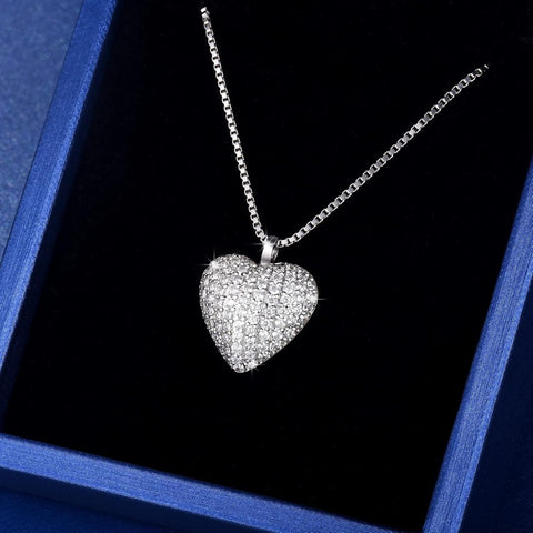 925 Sterling Silver Cremation Necklace CZ Heart Urn Pendant Jewelry for Pet Human Ashes Keepsake Memorial Jewelry Gift for Women