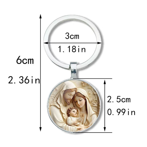 1Pc Retro Virgin Mary Alloy Keychain - Religious Time Gem Pendant Suitable for Car Keys and Backpack Pendant Gift