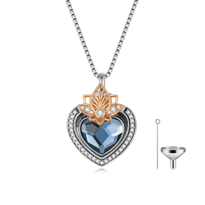 Heart Urn Necklace for Ashes 925 Sterling Silver Heart Memorial Keepsake Cremation Pendant Necklace Cremation Jewelry Gifts for Women Girls Sister