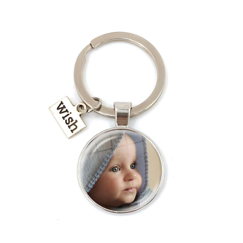 Personalized Custom Rhinestone Angel Keychain Mum Dad Baby Children Grandpa Parents Custom Designed Photo for Family Anniversary