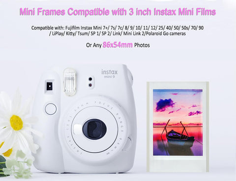 Polaroid Frame, Instax Mini Film Frame, 2X3 Polaroid Picture Frame for Fujifilm Instax Film & Polaroid Film,Freestanding Sliding Acrylic Photo Frames for Desktop Tabletop,Mini Frame for Photos