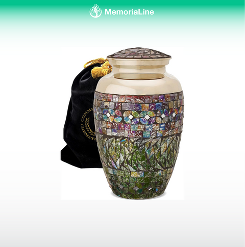 Glass Mosaic Urn – Large Handcrafted Ashes Urn