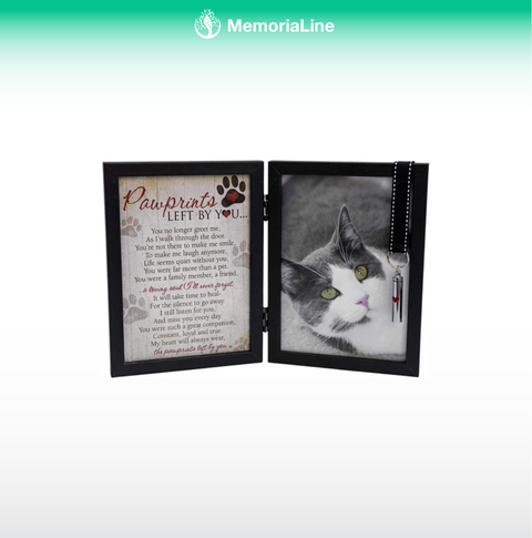 Cat Memorial Frame with Ash Vial