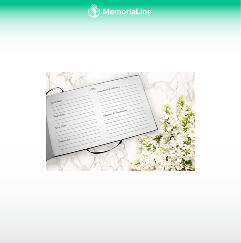 Heavenly Cross Funeral Guest Book - Celebration of Life Memorial Sign-In Book