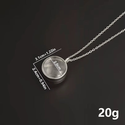 1Pc 15-30Mm DIY Acier Inoxydable Double Curved round Locket Pendant Necklaces Living Glass Ashes Medaillon Women Collar Jewelry